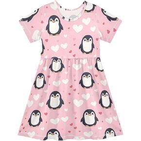 فساتين للفتيات العنكبوت على فستان صيفي أبيض بأكمام قصيرة للفتيات الصغيرات فستان رياضي كاجوال مقاس 2-8T in Kuwait