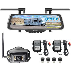 Haloview Byte Tango BT10 TPMS 4 مجسات لاسلكية 1080P مرآة الرؤية الخلفية 10 بوصة نظام كاميرا احتياطية مع TPMS متكامل (BT10 TPMS-4) in Kuwait