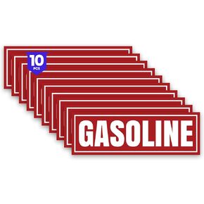 10 × ملصقات لافتات البنزين مقاس 6 × 2 بوصة | ملصقات فينيل ذاتية اللصق، مقاومة للماء، مغلفة بالأشعة فوق البنفسجية للشاحنات، وأغطية الوقود، وخزانات الوقود | الاستخدام الداخلي والخارجي in Kuwait