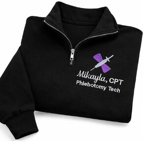 LOVELYPOD Personalized Embroidered Nurse Quater Zip Sweatshirt, Custom Medical Jacket Gift for Nurse, Doctor Graduation in Kuwait