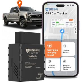 Brickhouse Security TrackPort Pro - جهاز تعقب GPS التشخيصي للمركبات، وموقع السيارة، والسرعة، وصحة البطارية، والمسافة المقطوعة، وتقرير بيانات تشخيص السيارة - يتم توصيله بمنفذ OBD - يلزم الاشتراك in Kuwait