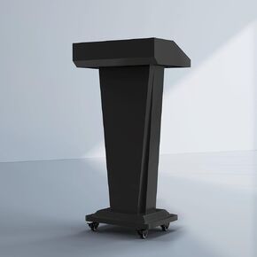 Podium Stand with 4 Locking Wheels, Lecterns & Podiums for Church School Office Conference Home, Heavy Duty Metal, Large Storage Area, Slant Desktop, 50.4" H in Kuwait