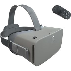 سماعة رأس VR للهاتف مع وحدة تحكم، عدسات HD محمية ضد العيون الزرقاء، سماعات الواقع الافتراضي 110 درجة FOV نظارات الواقع الافتراضي لهاتف iPhone 15/14/13/12/11، Samsung، Android-Yellow in Kuwait