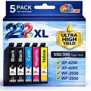 Remanufactured Replacement for Epson 232 232XL Ink Cartridges Combo Pack Replacement for 232XL Ink Work with Epson XP-4205 WF-2950 XP-4200 WF-2930 Printers (5-Pack, 2 Black, Cyan, Magenta, Yellow) in Kuwait
