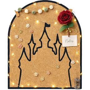 لوحة الفلين ذات دبوس القلعة، لوحة إعلانات مقوسة، ذاتية اللصق، 9.8 بوصة × 11.8 بوصة، سمك 1/2 بوصة (أسود) in Kuwait