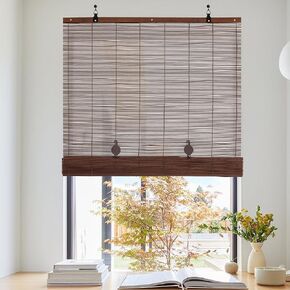 ALIMOO Bamboo Blinds for Interior Windows, Light Filtering Roll Up Windows Shade for Indoor Outdoor Home Patio Porch, 36" W x 72" H in Kuwait