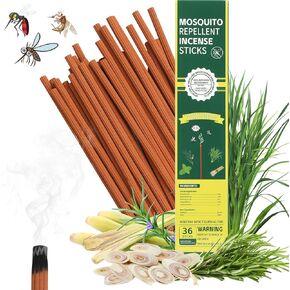 Mosquito Repellent Outdoor Patio, 36 PCS Citronella Oil Mosquito Incense Sticks - Natural Powerful Mosquitoes Deterrent for Yard Indoor Home Room Travel Camping in Kuwait
