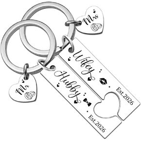 Mr and Mrs Gifts Hubby and Wifey Gift Wedding Gifts for Couples 2026 Wedding Gift for Newlyweds Bridal Shower Couple Keychain Matching Keychains for Couples Husband Stocking Stuffers in Saudi Arabia