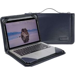 Blue Leather Laptop Messenger Case - Compatible with ASUS VivoBook Flip 14 TM420 14" Laptop in Saudi Arabia
