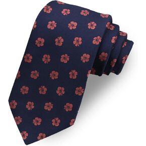 Polka Dot Ties for Men, 3" X 60" Navy Blue Floral Tie Jacquard Formal Design Men's Neckties for Wedding Party Prom in Kuwait