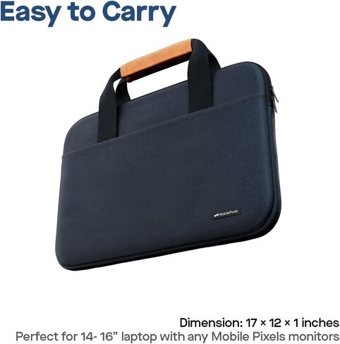 حقيبة كمبيوتر محمول مقاس 14-15.6 بوصة من Mobile Pixels لغطاء حقيبة يد MacBook Pro، Lenovo Dell Toshiba HP ASUS Acer Chromebook Notebook - أزرق داكن Duex (14-15.6 بوصة) in Kuwait