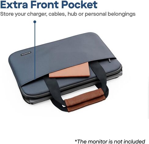 حقيبة كمبيوتر محمول مقاس 14-15.6 بوصة من Mobile Pixels لغطاء حقيبة يد MacBook Pro، Lenovo Dell Toshiba HP ASUS Acer Chromebook Notebook - أزرق داكن Duex (14-15.6 بوصة) in Kuwait