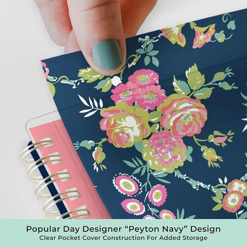 Blue Sky Day Designer 2026-2027 تقويم مخطط السنة الأكاديمية الأسبوعية والشهرية، يوليو 2026 - يونيو 2027، 8.5 بوصة × 11 بوصة، غطاء جيب شفاف، علامات تبويب مغلفة، جيب تخزين، يتضمن ملصقات، Peyton Navy in Saudi Arabia