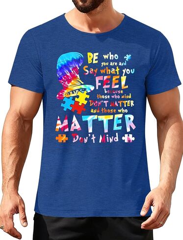 قمصان التوحد للرجال تي شيرت للتوعية بالتوحد تي شيرت ألغاز التوحد تي شيرت جرافيك تي شيرت ملهم in Kuwait