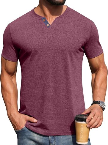 Sailwind Mens Henley Lightweight Shirts Short Sleeve Casual Cotton Button T-Shirts Summer Basic Tee in Saudi Arabia