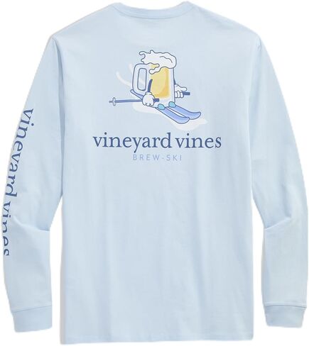 تي شيرت Vineyard Vines الرجالي Brew Ski Time بأكمام طويلة وجيب in Saudi Arabia
