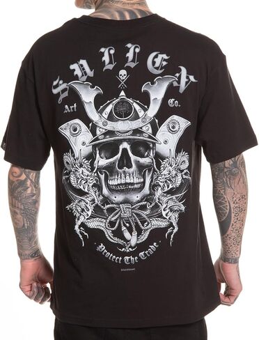 تي شيرت Sullen الرجالي Giovanoli Samurai Artist Series Tattoo Lifestyle Graphic قطن قياسي بأكمام قصيرة باللون الأسود in Saudi Arabia