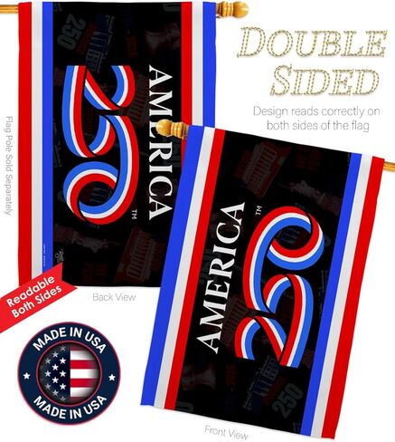 America 250 Flag Anniversary Independence Day Wall Tapestry House Banner Official Licensed Merchandise Canvas Prints Yard Sign Textile Woven Fabric Poster USA 250th Anniversary Decoration Gift in Kuwait