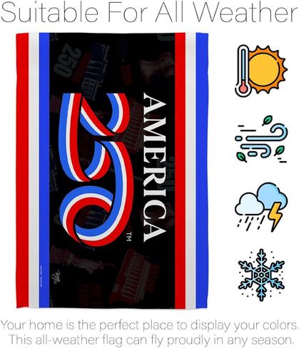 America 250 Flag Anniversary Independence Day Wall Tapestry House Banner Official Licensed Merchandise Canvas Prints Yard Sign Textile Woven Fabric Poster USA 250th Anniversary Decoration Gift in Kuwait