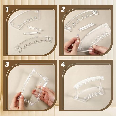 SHENLIU 16 قطعة من حامل القلم البلاستيكي حامل رف العرض 6 فتحات أقلام شفافة رف عرض رفوف فرشاة المكياج منظم حامل الحاجب للمدرسة والمكتب ومتجر المنزل in Kuwait