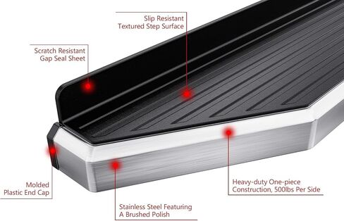 Tuxtreme 6in 304 Stainless Steel (Polished Flat Style) Running Boards Side Bars Side Steps Compatible with Chevy Traverse 2018-2023 in Kuwait