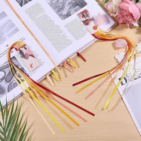 GLOBLELAND 3 Pcs Bible Ribbon Bookmarks 14.6x1.2inch Orange Scenery Artificial Leather Book Marker Colorful Ribbon Page Markers Kits for DIY Crafts Sewing for Books Readers in Kuwait