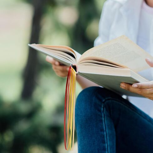 GLOBLELAND 3 Pcs Bible Ribbon Bookmarks 14.6x1.2inch Orange Scenery Artificial Leather Book Marker Colorful Ribbon Page Markers Kits for DIY Crafts Sewing for Books Readers in Kuwait