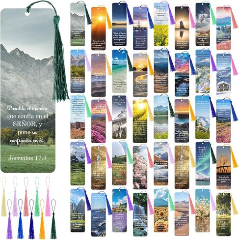 Gueevin 80 Pack Separadores De Biblia En Espanol La Biblia En Espanol Spanish Christian Verses Bookmarks Books with Tassels Inspirational Church Supplies for Women Student School Church Study Group in Saudi Arabia
