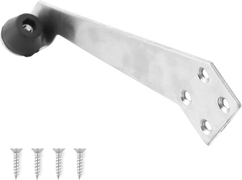 1 Pack Over Head Door Stop, Right 90 Degree Door Stop 304 Stainless Steel for Wall Mount Door Holder, Wire Drawing Process with Buffer Sound Dampening Rubber, Gate Resistor Invisible Limiter, Silver in Kuwait