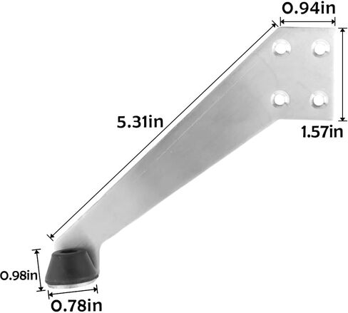 1 Pack Over Head Door Stop, Right 90 Degree Door Stop 304 Stainless Steel for Wall Mount Door Holder, Wire Drawing Process with Buffer Sound Dampening Rubber, Gate Resistor Invisible Limiter, Silver in Kuwait