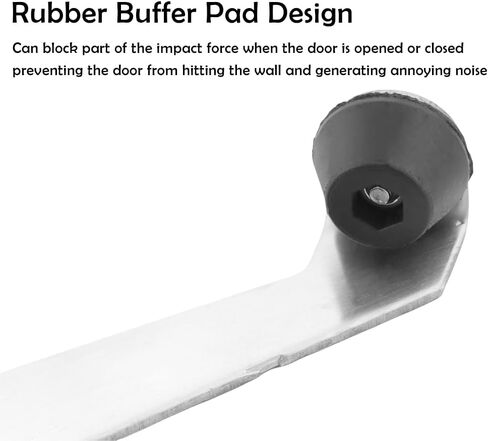 1 Pack Over Head Door Stop, Right 90 Degree Door Stop 304 Stainless Steel for Wall Mount Door Holder, Wire Drawing Process with Buffer Sound Dampening Rubber, Gate Resistor Invisible Limiter, Silver in Kuwait