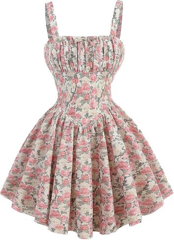 Verdusa Girl's Boho Floral Pleated Tank Dress A Line Summer Dresses Birthday Outfits in Saudi Arabia