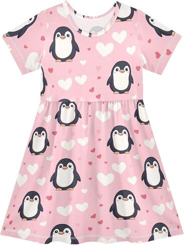 فساتين للفتيات العنكبوت على فستان صيفي أبيض بأكمام قصيرة للفتيات الصغيرات فستان رياضي كاجوال مقاس 2-8T in Kuwait