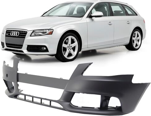 FitParts متوافق مع غطاء المصد الأمامي 2009-2012 Audi A4 Base Luxury Sport Trendy Plus Avant Elite Sedan Wagon 09-12. جديدة ومعدة وجاهزة للطلاء. مع فتحات مصابيح الضباب. AU1000162 2010 2011 in Saudi Arabia