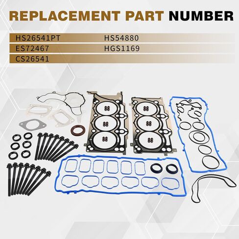 3.6L HS26541PT Head Gasket Set & Bolts Kit Compatible with Dodge Charger/Durango/Grand Caravan Journey 2011-2016 Jeep Grand Cherokee Wrangler Chrysler 200 300 Ram 1500 2500 3.6L Pentastar V6 in Kuwait