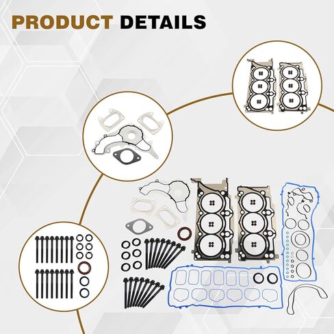 3.6L HS26541PT Head Gasket Set & Bolts Kit Compatible with Dodge Charger/Durango/Grand Caravan Journey 2011-2016 Jeep Grand Cherokee Wrangler Chrysler 200 300 Ram 1500 2500 3.6L Pentastar V6 in Kuwait