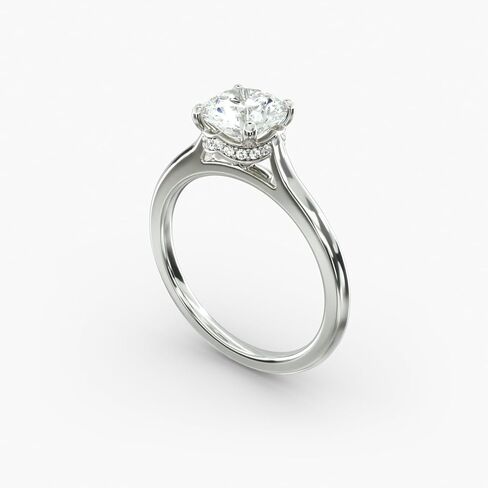 1-5 carat Round Cut VVS1-2 E-F colour Moissanite Diamond Pavé Adorned Cathedral Solitaire Engagement Ring For Women in Saudi Arabia
