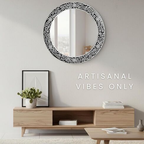 Handcrafted Bone Inlay Mirror Frame Elegant Decorative Wall Mirror Frame with Intricate Bone Inlay Design, Perfect for Living Room, Bedroom, Bathroom and Home Décor in Saudi Arabia