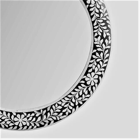 Handcrafted Bone Inlay Mirror Frame Elegant Decorative Wall Mirror Frame with Intricate Bone Inlay Design, Perfect for Living Room, Bedroom, Bathroom and Home Décor in Saudi Arabia