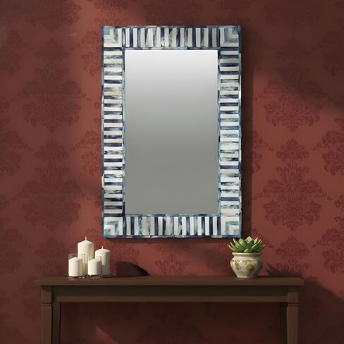 Bone Inlay Mirror Frame Handcrafted Decorative Wall Mirror Frame for Living Room, Bedroom or Entryway Elegant Bohemian Home Décor Accent in Saudi Arabia