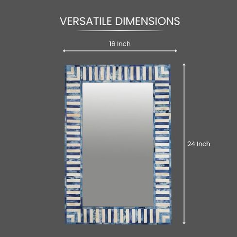 Bone Inlay Mirror Frame Handcrafted Decorative Wall Mirror Frame for Living Room, Bedroom or Entryway Elegant Bohemian Home Décor Accent in Saudi Arabia