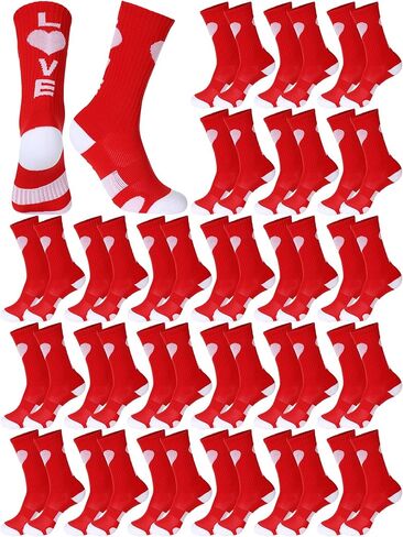 12/24 Pairs Valentine's Day Football Socks for Men Women Crew Socks Football Sports Sock for Volleyball Sport in Saudi Arabia
