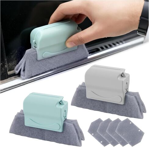2PCS Car Magic Window Track Cleaner,2026 New Detachable Window Sill Cleaner Tool with Non-Slip Handle,Windows Groove Cleaning Brush as Car Cleaning Supplies for Air Vents/Door Tracks in Saudi Arabia