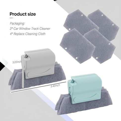 2PCS Car Magic Window Track Cleaner,2026 New Detachable Window Sill Cleaner Tool with Non-Slip Handle,Windows Groove Cleaning Brush as Car Cleaning Supplies for Air Vents/Door Tracks in Saudi Arabia