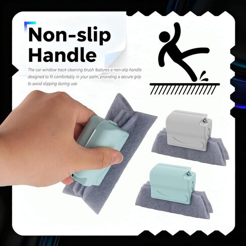 2PCS Car Magic Window Track Cleaner,2026 New Detachable Window Sill Cleaner Tool with Non-Slip Handle,Windows Groove Cleaning Brush as Car Cleaning Supplies for Air Vents/Door Tracks in Saudi Arabia