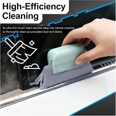 2PCS Car Magic Window Track Cleaner,2026 New Detachable Window Sill Cleaner Tool with Non-Slip Handle,Windows Groove Cleaning Brush as Car Cleaning Supplies for Air Vents/Door Tracks in Saudi Arabia
