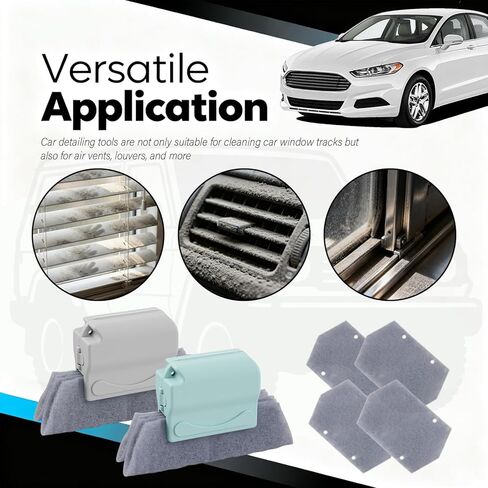 2PCS Car Magic Window Track Cleaner,2026 New Detachable Window Sill Cleaner Tool with Non-Slip Handle,Windows Groove Cleaning Brush as Car Cleaning Supplies for Air Vents/Door Tracks in Saudi Arabia