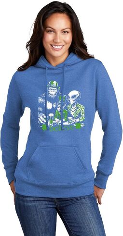 Go All Out Believe Leprechaun Bigfoot Alien St. Patrick's Day Mens Women Sweatshirt Hoodie in Saudi Arabia