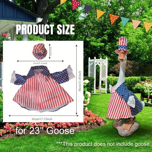 8 Set Porch Goose Outfits, Seasonal Holiday Summer Fall Halloween Christmas Thanksgiving Day Valentine Goose Clothes for 23" Cement Statue Patio Outdoor Decoration, Yard Goose Outfits in Kuwait