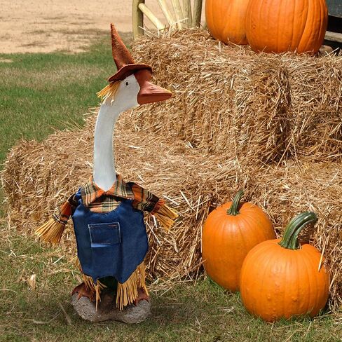 8 Set Porch Goose Outfits, Seasonal Holiday Summer Fall Halloween Christmas Thanksgiving Day Valentine Goose Clothes for 23" Cement Statue Patio Outdoor Decoration, Yard Goose Outfits in Kuwait